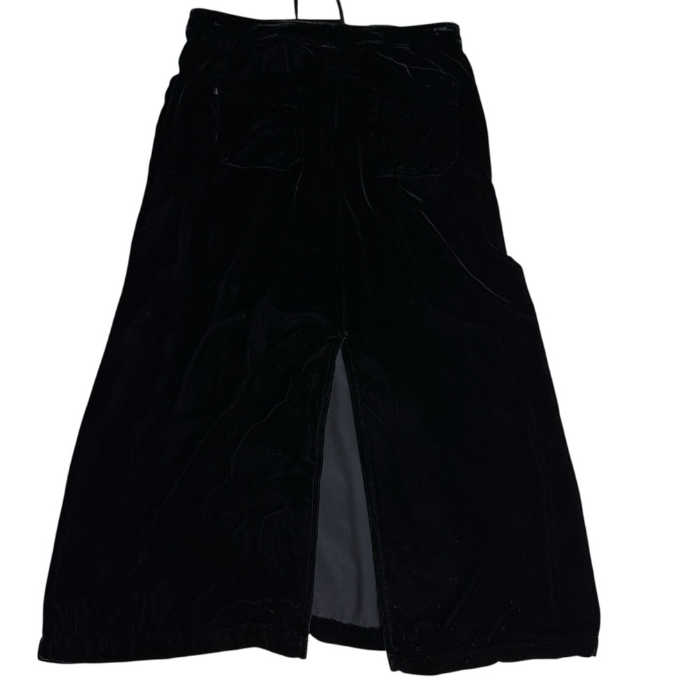 VTG 90s Eddie Bauer Women’s Silk Blend Velvet Maxi Skirt Black SZ 12 Pockets - Picture 6 of 11